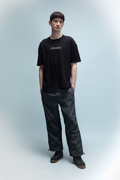 DeFacto Oversize Wide Fit Crew λαιμόκοψη εμπριμέ κοντομάνικο μπλουζάκι C3631ax24sp