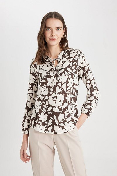 DeFacto Halenka Regular Fit s dlouhým rukávem s výstřihem a výstřihem N1809az24sp