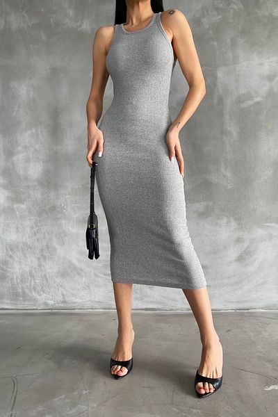 Siner Fashion Γυναικείο πλεκτό φόρεμα με γιακά Halter