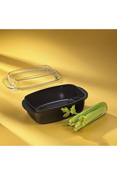 KELA Keck Lang Baking tray with ceramic surface and lid ATURA 40x22x16cm