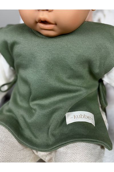 kubbe Green Cotton Food and Drool Bib |   Modern Design, High Absorbency and Easy Dressing System