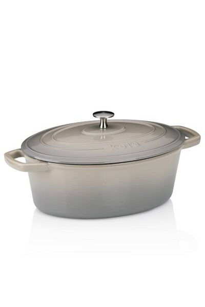 KELA Keck Lang Cast iron baking tray with lid CALIDO 29x23x11cm gray
