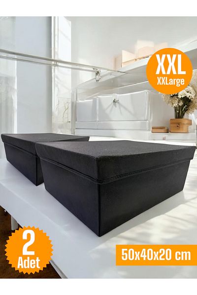 Balkan Room 2 Pieces Flip Lid Cabinet Organizer Box Multi-Purpose Storage Box Xxlarge 50X40X20 cm