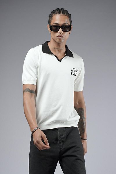 king brich Πλεκτό μπλουζάκι Polo Neck Raglan Sleeve Regular Fit