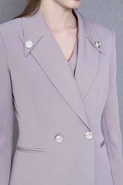 LOVELF Yakası Düğme Detaylı 3lü Takım Gri