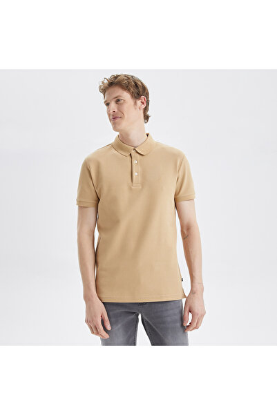 Nautica Erkek Bej Slim Fit Kısa Kollu Polo Yaka T-Shirt