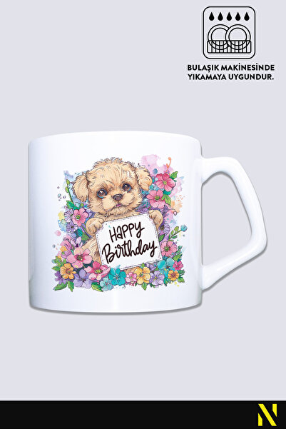 nilizma Happy Birthday Cute Dog Mug Cup Mug 225 ml