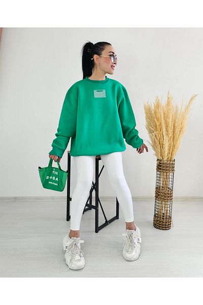 6 butik altı üstü butik Glitter Detail 3 Thread Sweatshirt