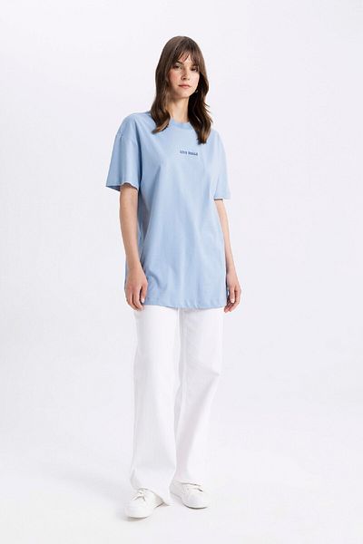 DeFacto Tricou cu mânecă scurtă cu decolteu și tunică C3969ax24sm