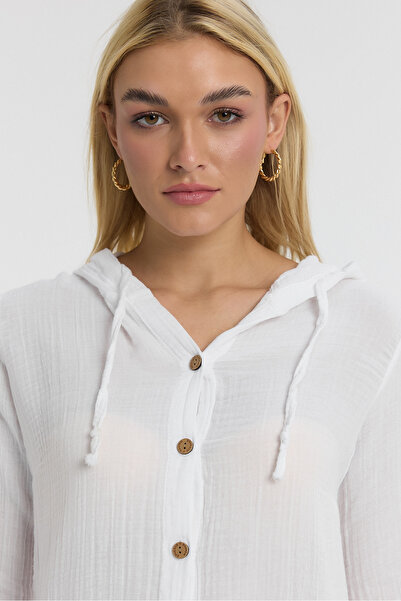 TCT TEKSTİL МУСЛІНОВА ТУНІКА З КАПЮШОНОМ