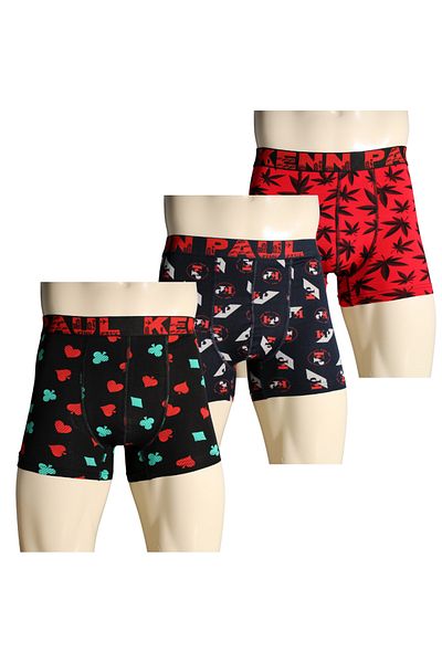 Kennpaul 3 Pack Men's Patterned Cotton Luxury Boxers |   Soft Fabric |   Comfortable Boxer