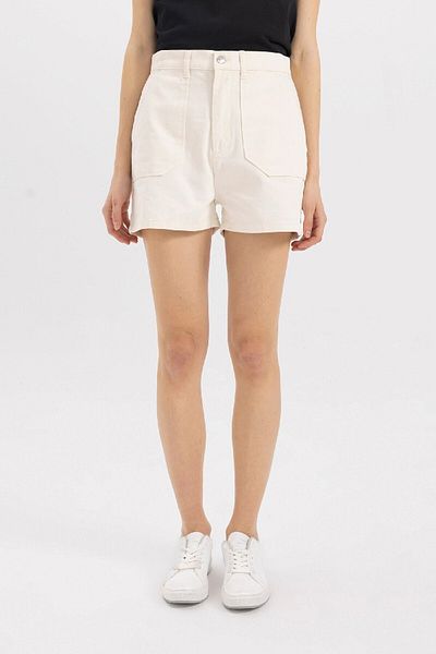 DeFacto Gabardine-Shorts mit hoher Taille - Doppeltes Bein A8124AX24HS