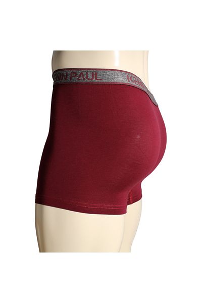 Kennpaul Men's Burgundy Plain Cotton Luxury Boxer Soft