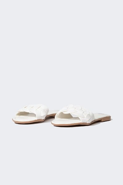 DeFacto Damen-Slipper aus Kunstleder - flache Sohle, einzelner Riemen, C3719AX24HS