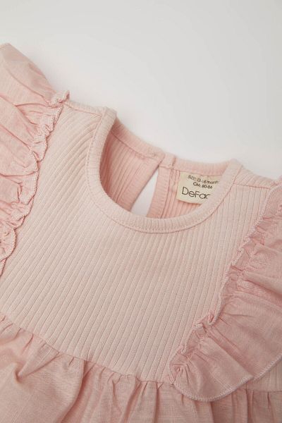 DeFacto Baby Girl Crew Neck Ribbed Camisole Short Sleeve T-Shirt Z6074A2Pn364-Mm
