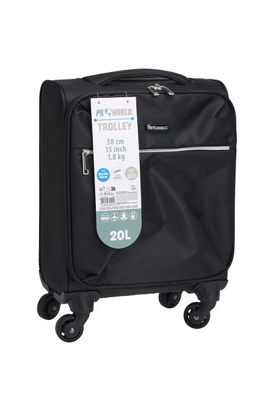 Excellent Houseware Bagaj de mana pe roti pentru avioane 20 l negru
