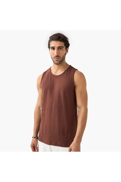 Iconic Iconic Textured Sleeveless T-shirt
