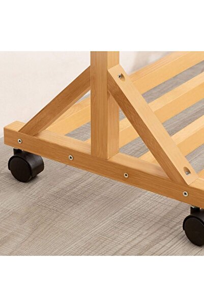 Quasar & Co. Cuier Hol, Cu Roti, Pretabil Imbracaminte/incaltaminte, Bambus, 60x35x155 Cm, Natur