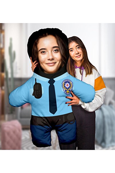 EJOYA Kişiye Özel Fotoğraflı Polis Peluş Oyuncak 100x80 Cm 114824