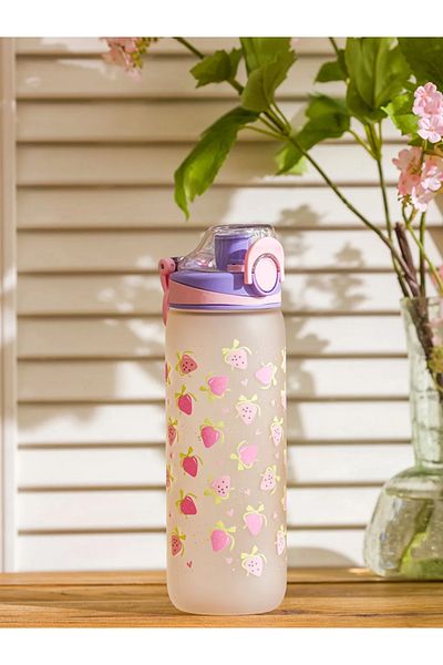 LC Waikiki Lcw Accessories Mixed Printed Water Bottle with Lid 630 ml