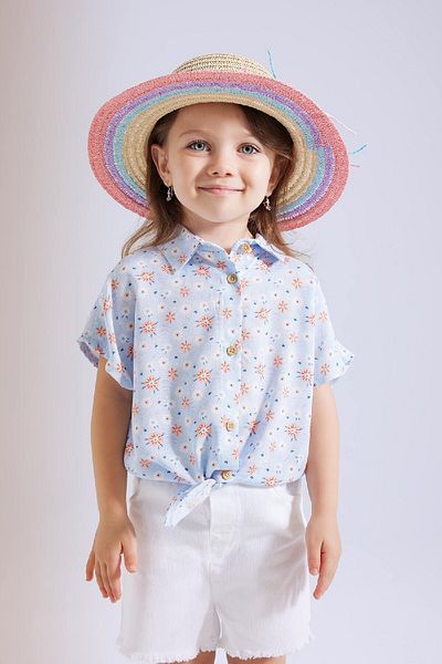 DeFacto Baby Girl Patterned Short Sleeve Shirt C3756A524SM