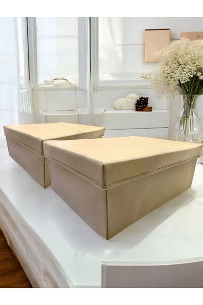 Balkan Room 2 Pieces Flip Lid Cabinet Organizer Box Multi-Purpose Storage Box Xxlarge 50X40X20 cm