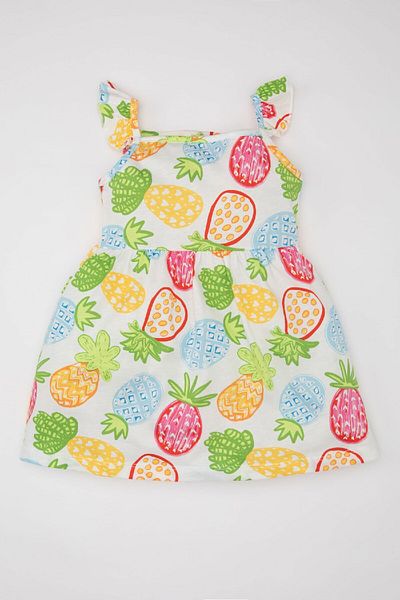 DeFacto Baby Girl Pattern Sleeveless Dress C0078A524SM