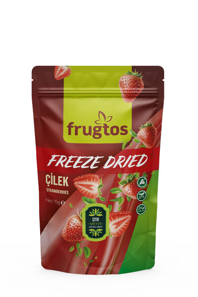 Freeze Dried Bütün Çilek 15g | Dondurularak Kurutulmuş Meyve | Sağlıklı Vegan Meyve Cipsi
