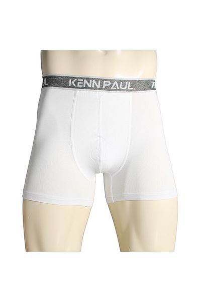 Kennpaul Men's White Plain Cotton Luxury Boxer -Fitted Soft Durable