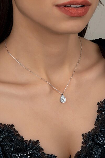 Swarovski Union Zirconia Kadın Damla Gümüş Kolye