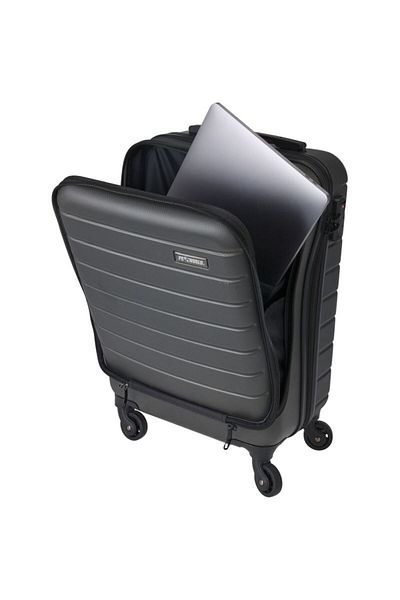 Excellent Houseware Bagaj de mână pentru avioane pe roți 50 cm gri închis
