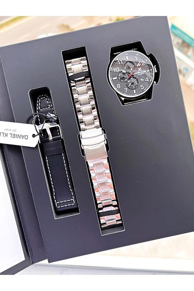 Daniel Klein Steel & Leather Band Uomo Men's Wristwatch Bck.10737.S1