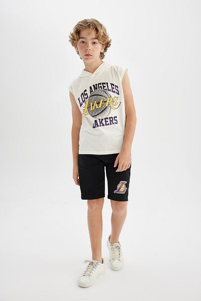 DeFacto Boys Nba Los Angeles Lakers Hooded Singlet Shorts 2-Piece Set C2711a824hs