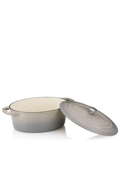 KELA Keck Lang Cast iron baking tray with lid CALIDO 29x23x11cm gray