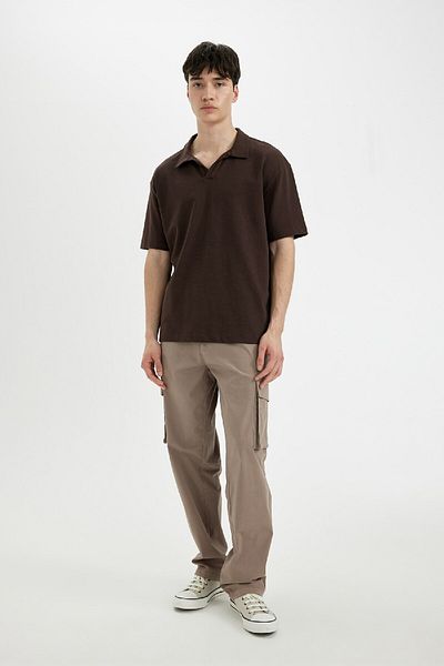 DeFacto Polo tričko Relax Fit Basic Plain s krátkým rukávem C3688Ax24Sp
