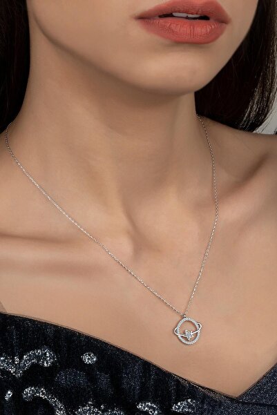 Swarovski Union Zirconia Kadın Gezegen Gümüş Kolye