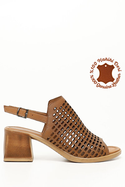 GÖNDERİ(R) Γυναικεία/Κορίτσια Tan Αντίκες Σανδάλια από Γνήσιο Δέρμα με Χοντρό...