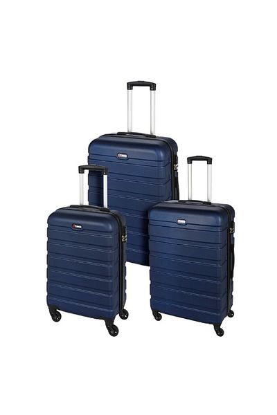 Excellent Houseware Valistă de călătorie pe roți set de 3 albastre