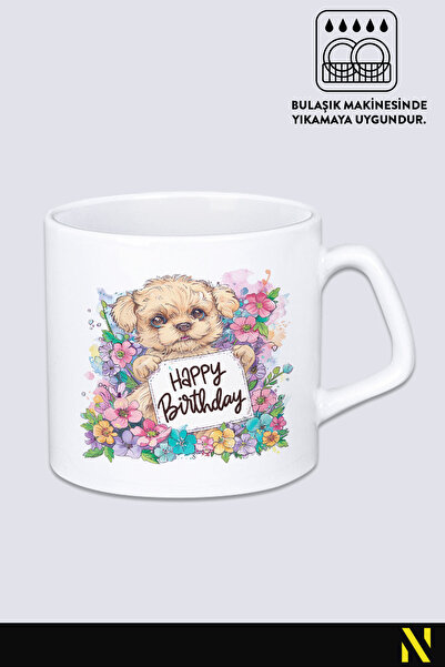nilizma Happy Birthday Cute Dog Mug Cup Mug 225 ml