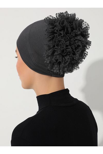 Tuva Anthracite Canvas Knobed Bonnet