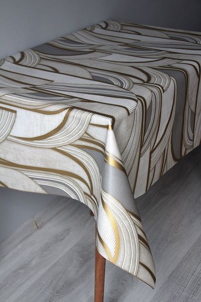 DedeEvTekstil Τραπεζομάντιλο από λαδόπανο PVC που σβήνεται |   Μεταλλική γραμμή