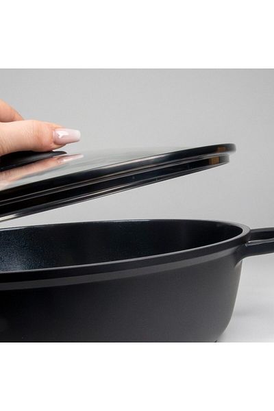 KELA Keck Lang Deep frying pan with lid and ceramic surface 32 cm ATURA