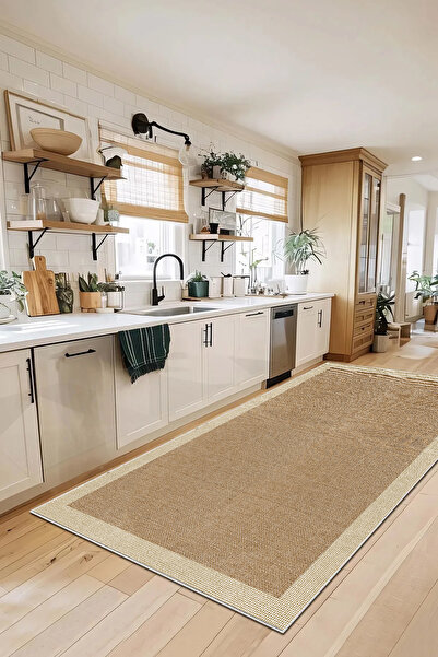 LTS HOME Makinede Yıkanabilir Kaymaz Taban Leke Tutmaz Dijital Baskı Mutfak H...