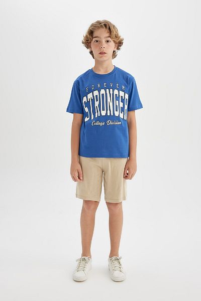 DeFacto Boy's 2-Piece Set Printed Short Sleeve T-Shirt Shorts C2182A824Hs