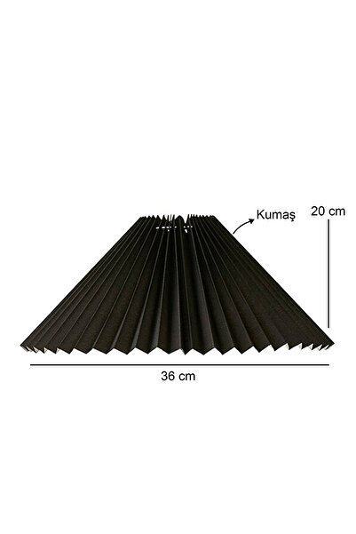 HOMİNG Homing Umbrella Pleated Fabric Floor Lamp Head Black 241961