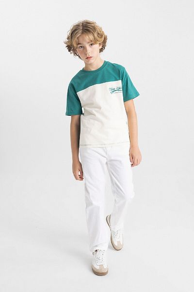 DeFacto Boy - Color Block Printed Short Sleeve T-Shirt C4692A824Hs
