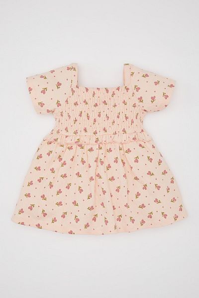 DeFacto Baby Girl Floral Short Sleeve Dress C2396A524SM