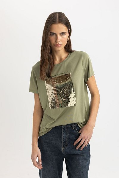 DeFacto Crew Neck Short Sleeve Regular Fit T-Shirt C4061ax24sp