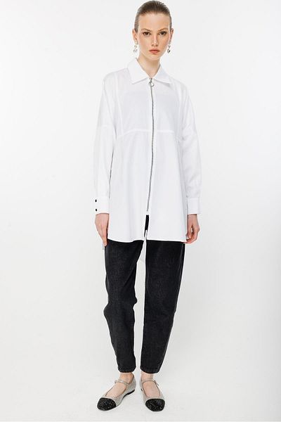 Ghisa Eyelet Detailed Tunic White