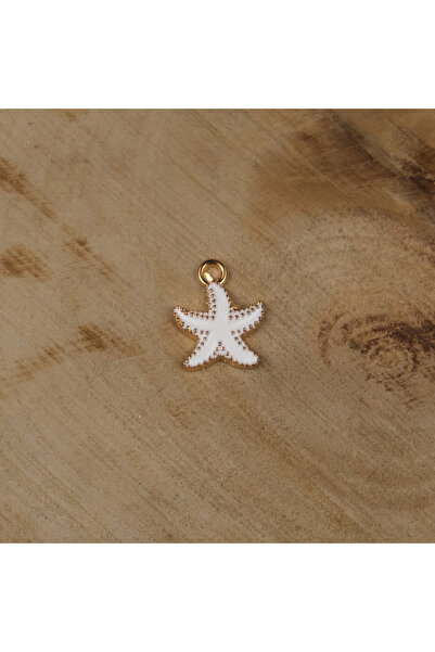 Prestij Boncuk Zlatna metalna narukvica sa figurom bijele morske zvezde